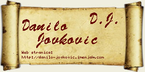 Danilo Jovković vizit kartica